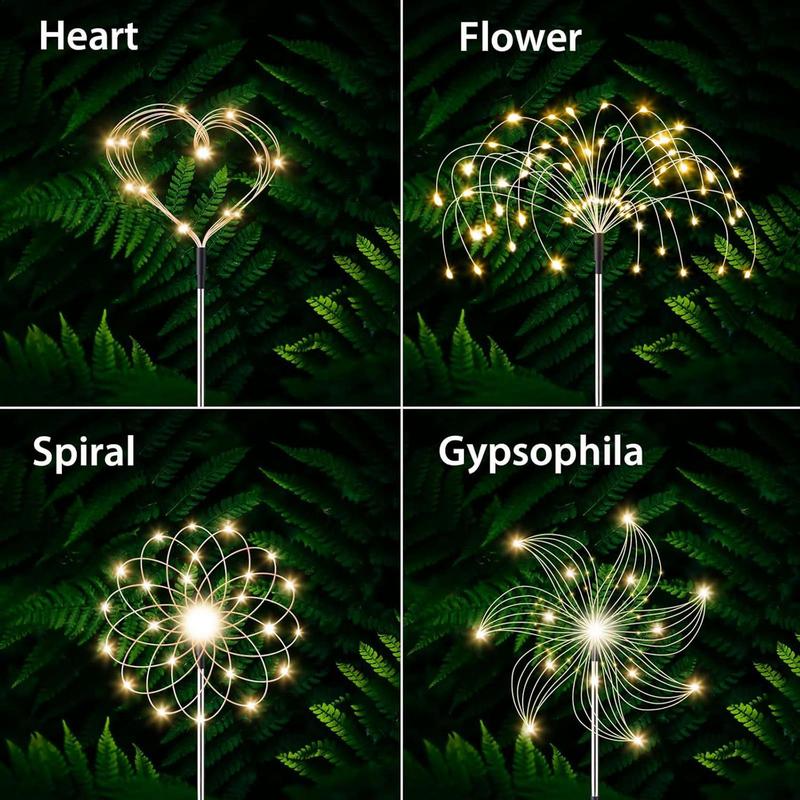 Outdoor Solar Lights LED Firework Landscape Lamp Colorful Solar Powed Lights Waterproof For Garden Pathway Decor