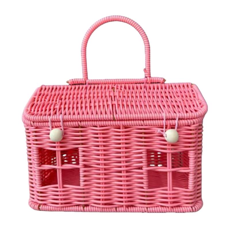 Natural PP Materials User Friendly Woven Hand Basket Highly Durable for Homes Organization Picnics Essential and Gift Packaging