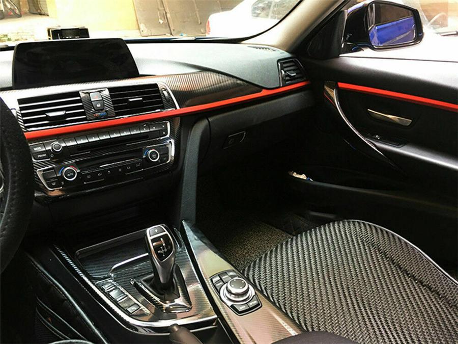 Carbon Fiber Interior Decal Trim Pkg Radio Center Door for BMW 3 Series F30 F31