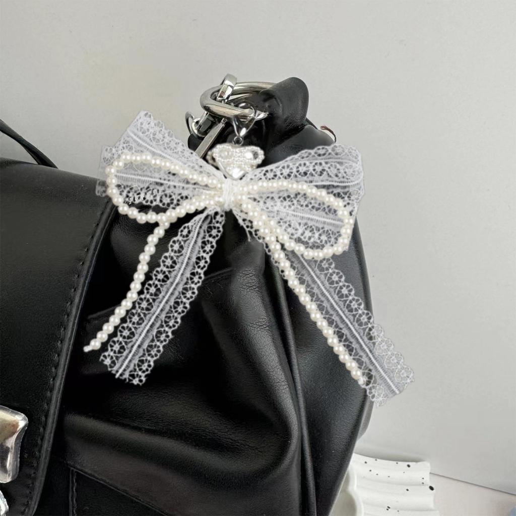 Detachable Shoe Jewelry Shoelaces Charm with Intricate Lace Butterfly Bowknot and Synthetic Pearls Embellishment