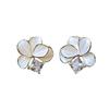 2023 Spring/Summer Elegant Korean Style White Drip Glaze Cubic Zirconia Flower Earrings