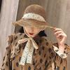 Foldable Handmade Straw Hat Summer Lace Strap Large Brim Seaside Sun Hat Sun Protection Vacation Beach Hat