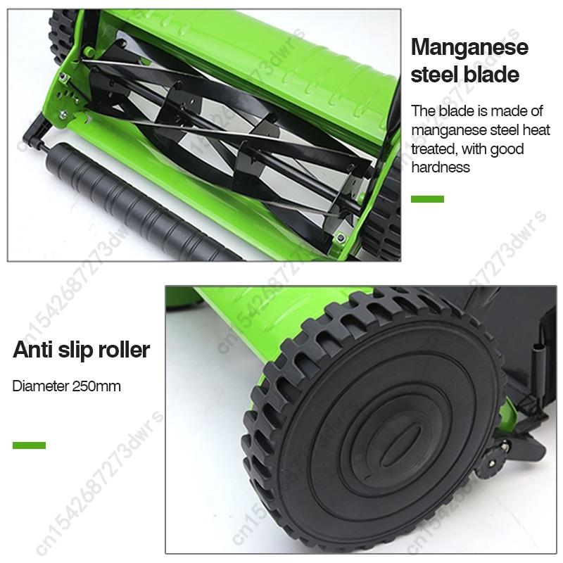 Mașină de tuns iarba multifuncțională de 16 inchi pentru vile de grădină, mașină de tuns iarba compactă și ușoară cu împingere manuală pentru peluze și grădini mici