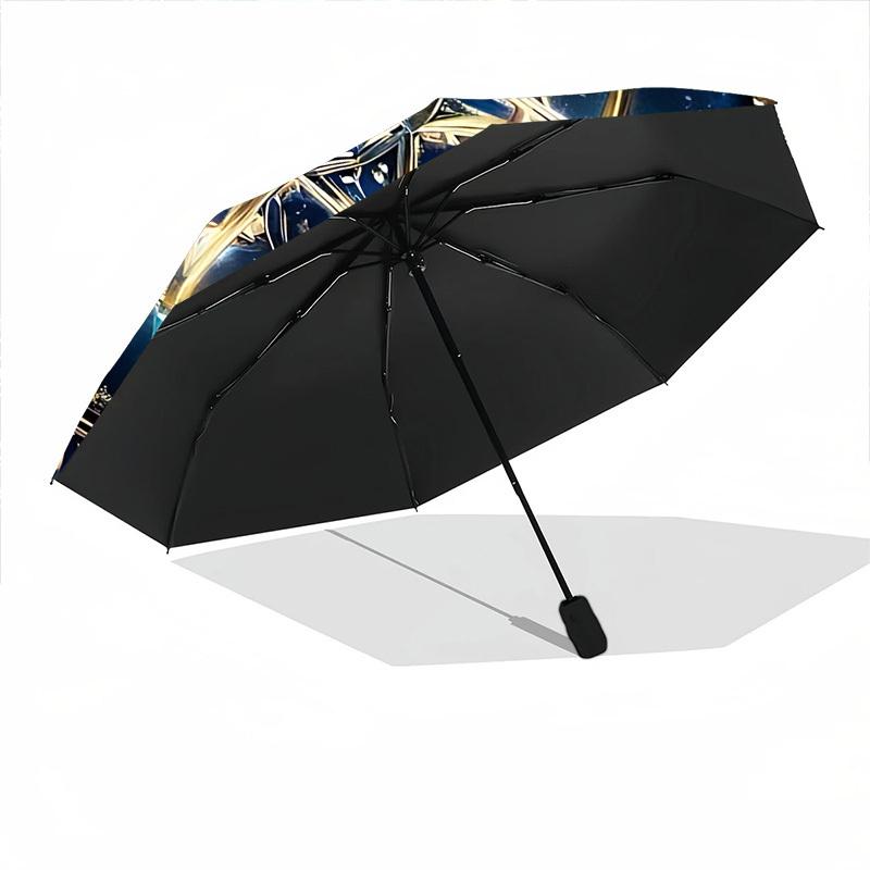 1pc Cosmic Portal Automatic Folding Umbrella with 8 Bones, 3-Fold Compact Umbrella, Compact Design On-the-Go Essential, casual outdoor acces
