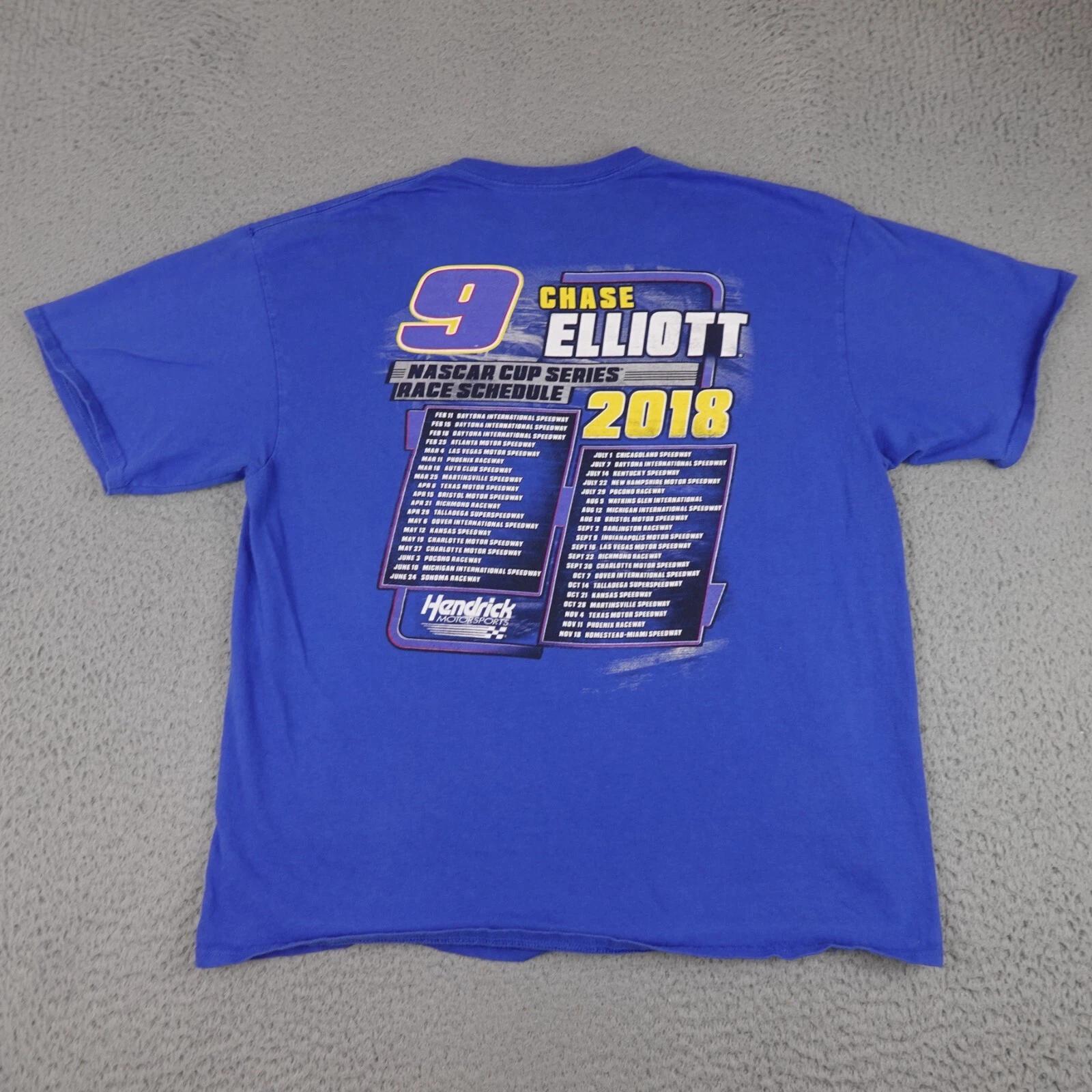 NASCAR Shirt Mens XL Blue Chase Elliot Hendricks Motor Sports #9 2018 Cup Series XL