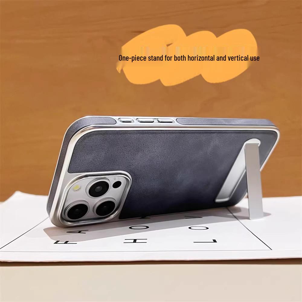 Drop-Proof Leather Case with Invisible Stand for iPhone 17 Pro Max