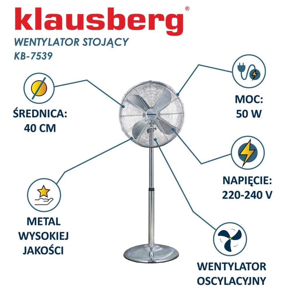 KLAUSBERG KB-7539 FLOOR FAN