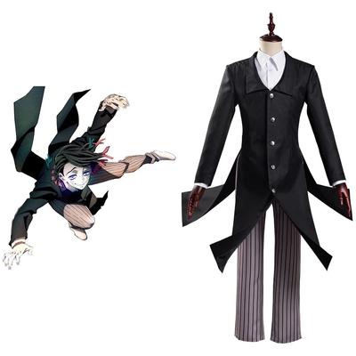 Anime Demon Slayer Cosplay Kimetsu No Yaiba Enmu Costume Black Uniform Suit Halloween Carnival Outfits