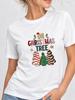 (Asian Size) faith cute flower Print Woman Clothing New Year T Shirt Christmas Festival Tee Women Fashion Top Short Sleeve Graphic T-shirt