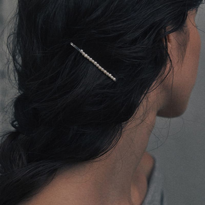 

verte Cent.20 / fresh-water pearl hairpin silver