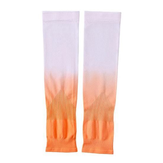Sun Protection Sleeves Cooling Arm Sleeves with Thumb Hole белый/оранжевый