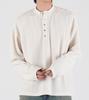 Beoteunseoul Vertical Embossed Jacquard Henley Neck Shirt (Ivory)