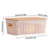 3Pcs Casual Plaid Storage Box Large Capacity Stackable Organizing Box Handle Storage Baskets for Shelves Drawers Closet Playroom