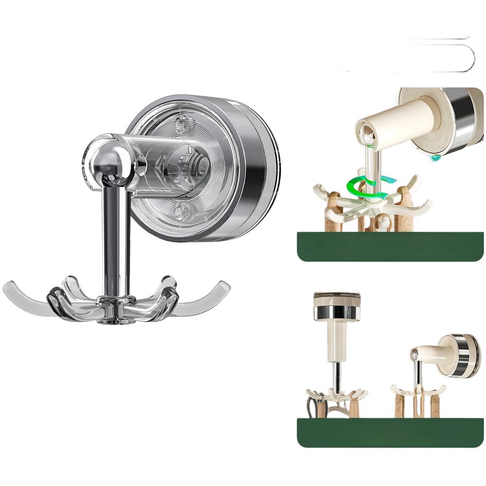 

360-Degree Rotation Hooks Rotating Utensil Holder Suction Cup Hook