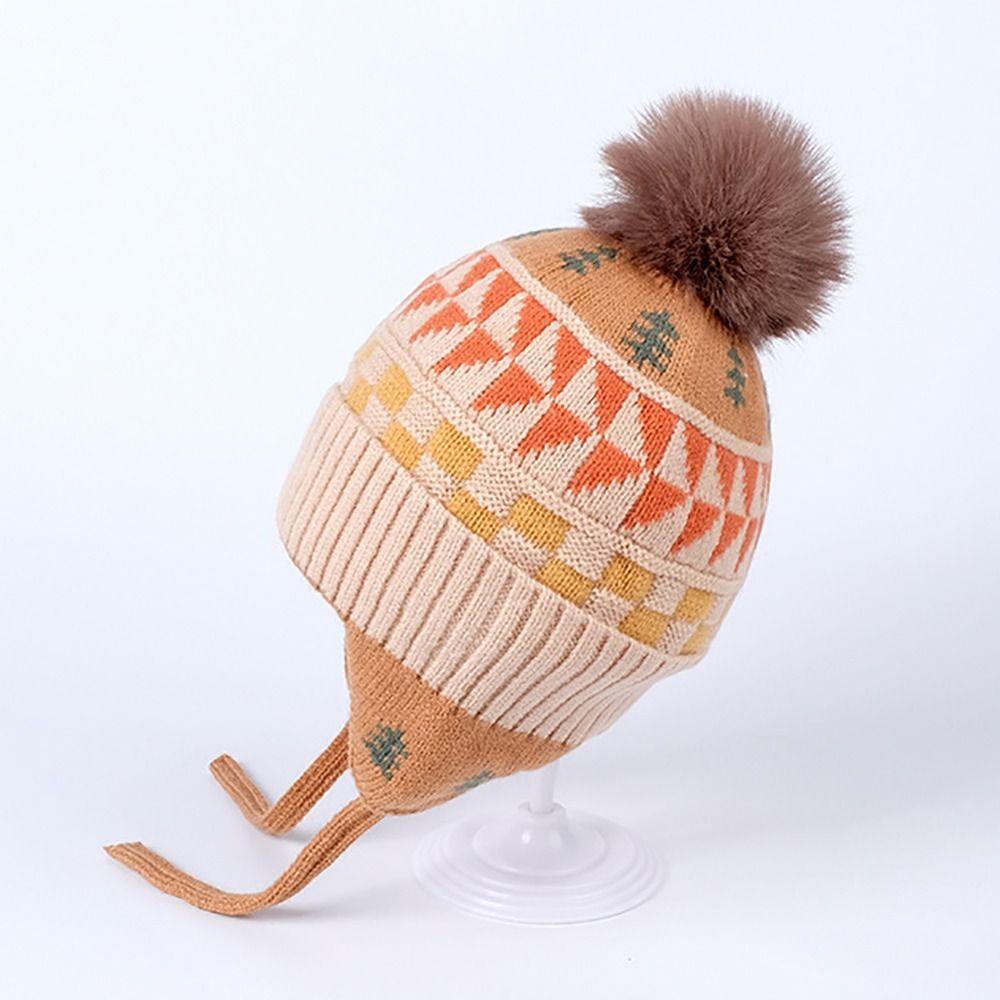 Soft Ear Protection Hat Wool Children Beanies Winter Warm Kids Cap  Baby