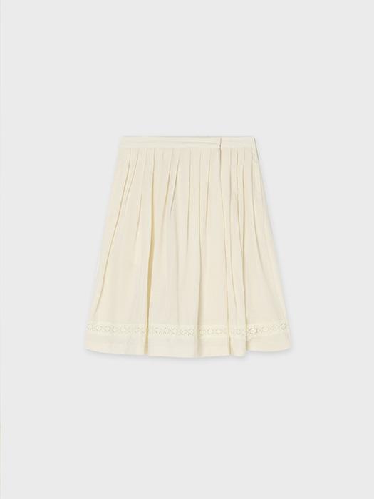 TINKNIT Pleated Skirt Scant_Ivory