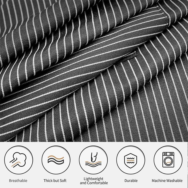 2‑Pack Stain‑Resistant Striped Sleeveless Aprons, Polyester Work Apron Set with Front Pockets for Home Kitchen & Catering