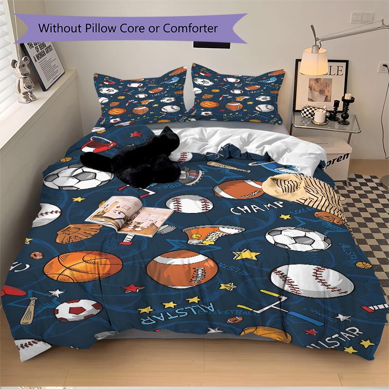 3pcs Sports All-Star Soft and Comfortable Breathability, Bedding Set, Machine Washable, Suitable for All Seasons195