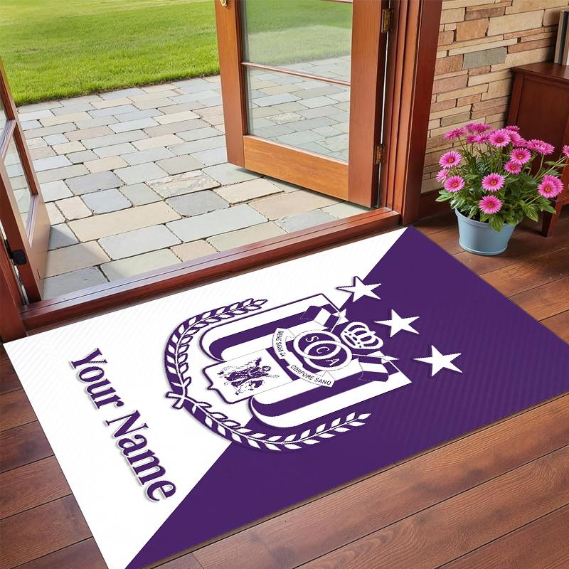 Crystal Velvet Rug Custom Name Text, Soft Non Slip Floor Mat Home DecorAnderlecht FC