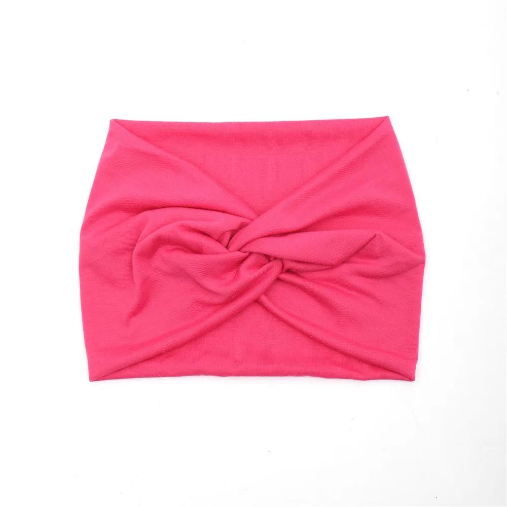 Simple Soild Color Twisted Extra Large Thick Wide Headbands Elastic Turban Workout Sports Hair Band Headwear