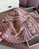 70cm Polka Dot Floral Printed Scarf Women's Autumn and Winter Soft Satin Scarf Fashionable Warm Shawl Neck Protection
