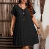 Plus Size Summer Fashion V-Neck Loose Dress for Beach Vacation