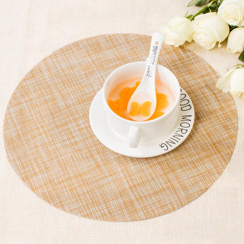 Oval pvc placemat dining table insulation mat bamboo pattern European hotel western food mat non-slip table mat