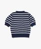 PLAC WOMEN Striped Puff Sleeve Knit Top Navy