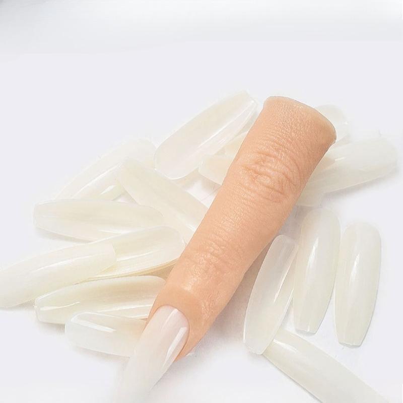 New Bendable Nail Simulation Practice Finger Silicone Soft Nails Art Training Fake Finger for Acrylic DIY Display Manicure Tool