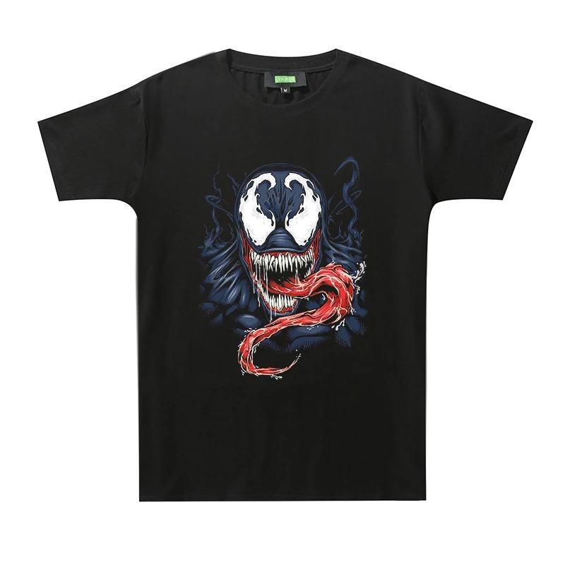 Marvel Venom 3 Short Sleeve T-Shirt for Boys Students Summer Loose Casual Half Sleeve Clothes Bottom Cotton Spider-Man Popular