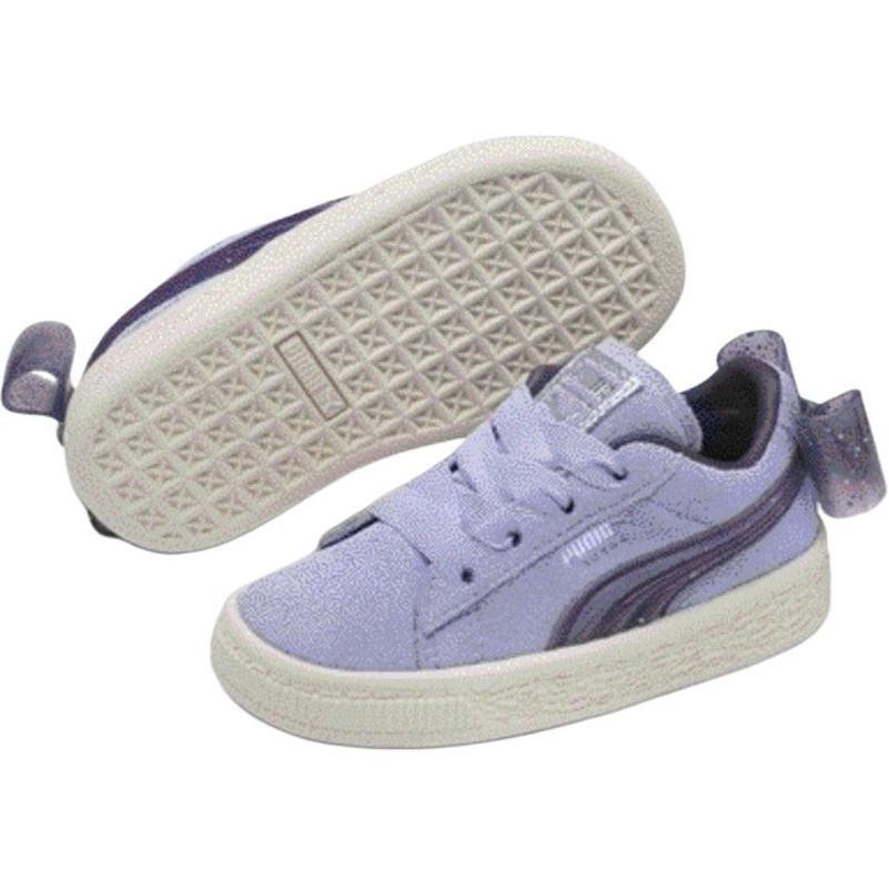 Puma Suede Bow Jelly Comfortable Soft Low-Top Kids Sneakers Kids Sneakers Purple 368960-02