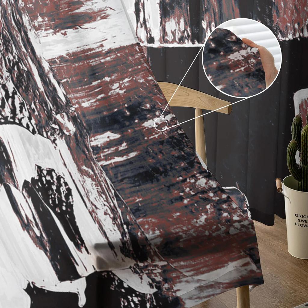 Abstract Color Watercolor Paint Sheer Curtains For Living Room Bedroom Home Decor Kitchen Tulle For Windows Voile Drapes