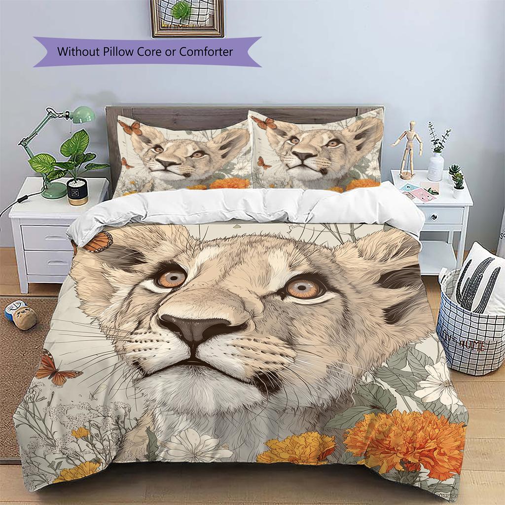 Cougar Pattern Bedding Home Decoration Birthday Gift (1 * duvet cover + 2 * pillowcase, without core)