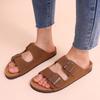 Fashion Litfun 2024 Fashion Flats Sandals Women Leather Cork Slippers Summer Arch Support House Slippers Unisex Classic Beach Slippers