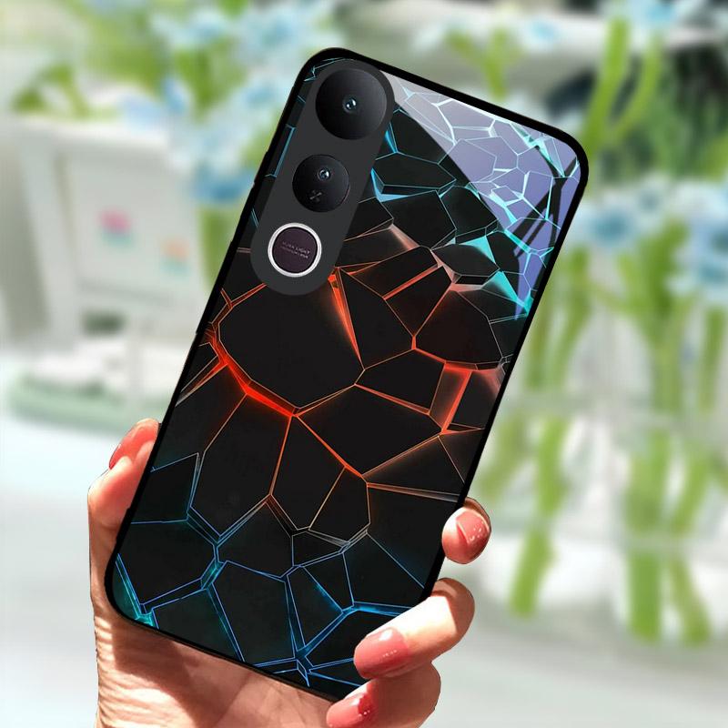 Phone Case For VIVO V50 Lite V50Lite 6.77" Tempered Glass Camera Protection Back Cover Luxury Full Coverage Shockproof Bumper