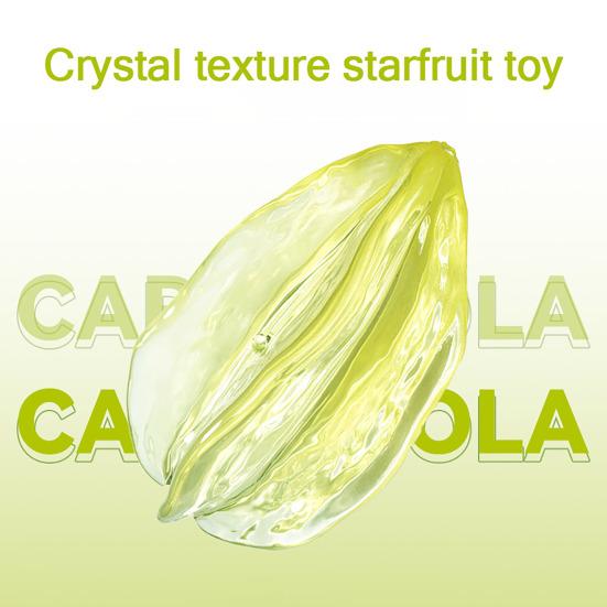 Pet Chew Toy with Built-in Sound Design Star Fruit Shape Bite-Resistant Clean Teeth Massage Gums Interactive Dog Toy