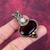 Red Fire Labradorite Pendant Rainbow Moonstone Copper Wire Wrapped Pendant