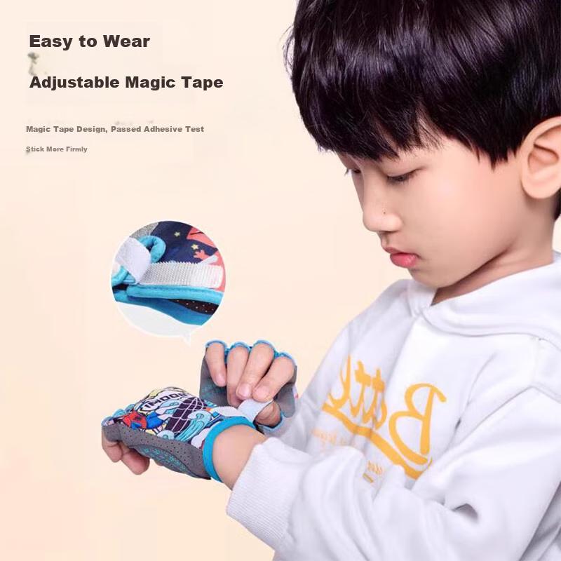 Ousen Children's Cycling Gloves, Sports Non-Slip, Single Bar Climbing, Rock Climbing, Outdoor Bicycle Sports, Boys And Girls Half-Finger Cartoo