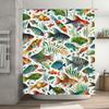 Colorful Fish Pattern Shower Curtain Waterproof Fabric Bathroom Decoration for Home Decor Size 72x84 Inch