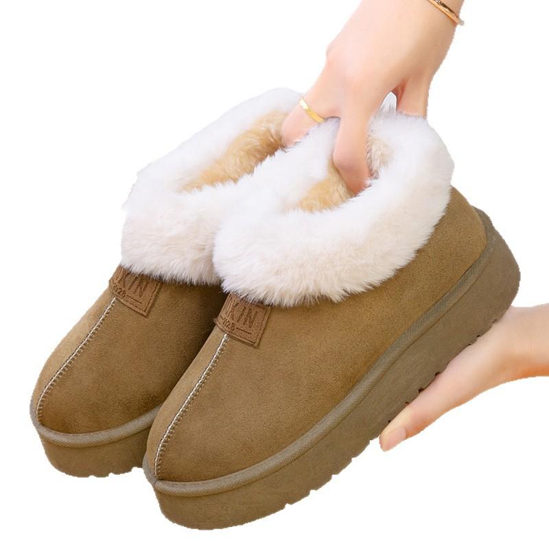 Large Size Winter New Snow Boots Women's Cotton Boots Casual Velvet Thermal Cotton Shoes Women