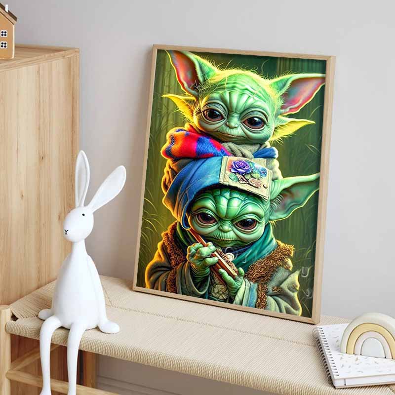Disney Diamond Painting Baby Yoda Illustration 5D Diamond Painting Art Embroidery Cross Stitch Room Decoration