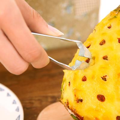 Stainless Steel Pineapple Clip, Pineapple Peeler, Household Seed Remover, Pineapple Knife V-shaped Pineapple Pointed Nozzle Metal Meat Digger