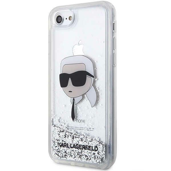 Etui Do iPhone 7 Karl Lagerfeld Glitter Karl Head Srebrne