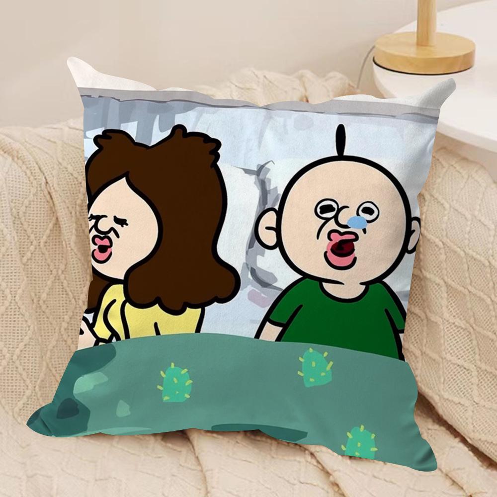 Anime Bangbang and Yuzhi Cushion Cover Silky Short Plush DoubleSided Printed Pillow Case for Sofa All Seasons Home Decor Gift