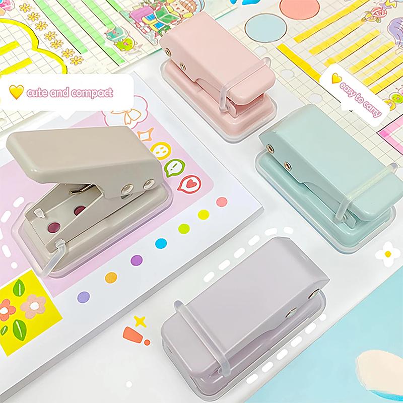 Mini Hole Punch 1 Hole Cute Paper Punch Portable Round Hole Puncher Paper Cutter Kawaii Office School Supplies Stationery Items