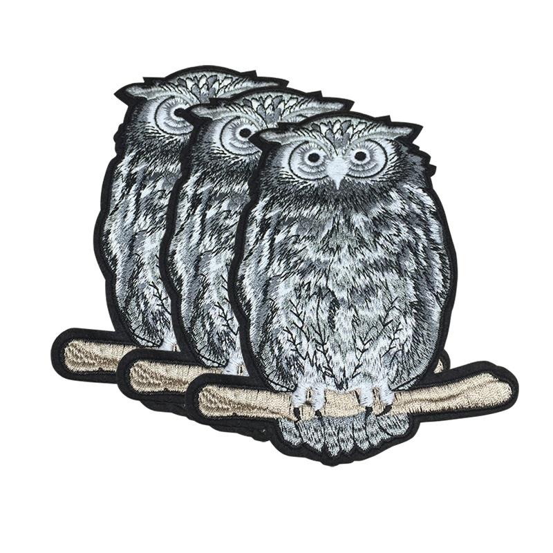1 x Embroidery Night Owl Patch Badge Sewing on Appliques Clothes DIY Suppliy Repair