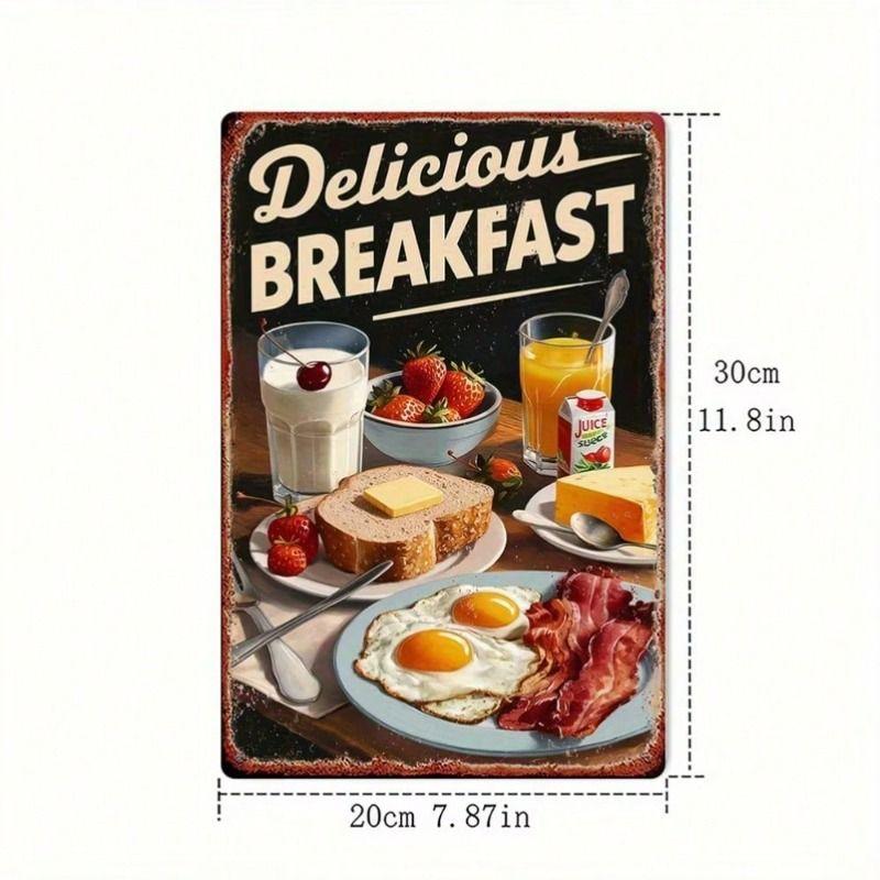 1 pc Retro Metal Wall Art Decor, Vintage Tin Sign for Office Living Room, 8x12 inches