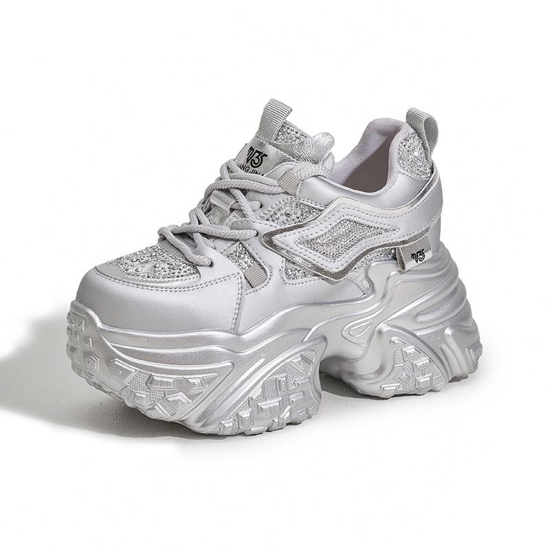 Chaussures Papa à Semelles Épaisses pour Femmes, Chaussures à Hauteur Intérieure Tendance pour le Printemps et l'Automne, Chaussures de Sport et Décontractées Polyvalentes