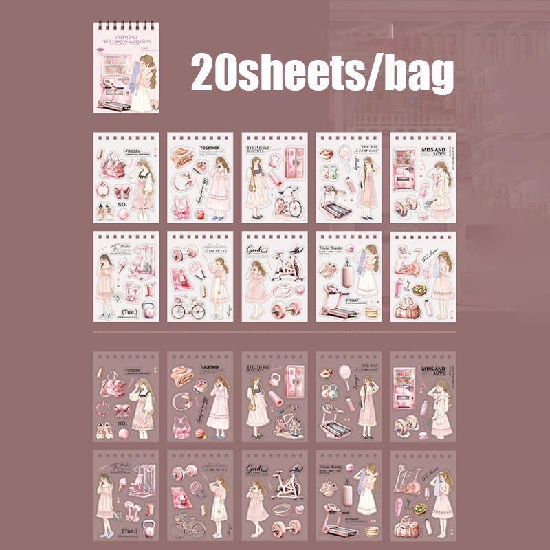 20Sheets/bag Career Sticker Book Collage Account Hand Decoration For Office Photo Frames Cup Stationery Box Diary Back To School