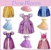 Elegante Vestido de Princesa Infantil para Meninas para Cosplay de Rapunzel Bela Cinderela